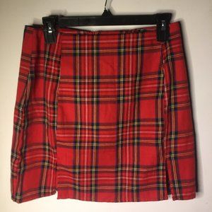 Plaid Red Mini Skirt